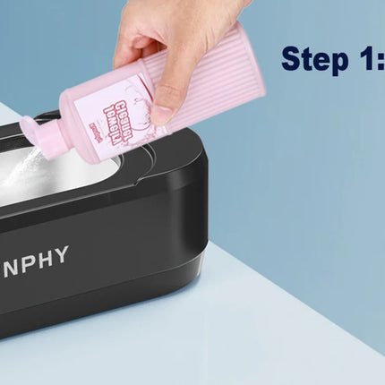 KUNPHY Pulitore per gioielli a ultrasuoni 12oz 46KHz Pulitore sonico professionale con funzionamento one-touch Pulitore sonico per anelli Occhiali