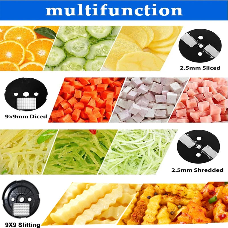 220V tritatutto per verdure tagliatrice elettrica multifunzionale carota taglierina per patate fetta trituratore robot da cucina a dadini