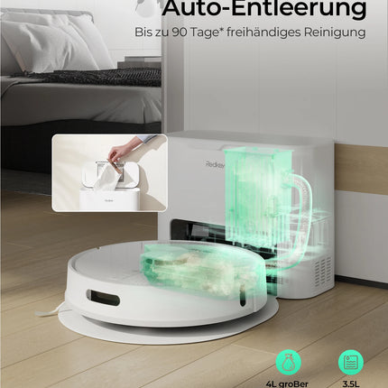 Redkey R10 Robot Vacuum Cleaner, LiDAR Navigation, APP Control, 4000PA Suction, Smart Mopping, Floor and Carpet Cleaning Tool (1000W)