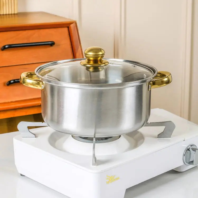 Set di pentole in acciaio inossidabile da 10 pezzi Pentole a induzione Utensili da cucina antiaderenti Pentola per stufato in acciaio inossidabile con coperchio per pentola