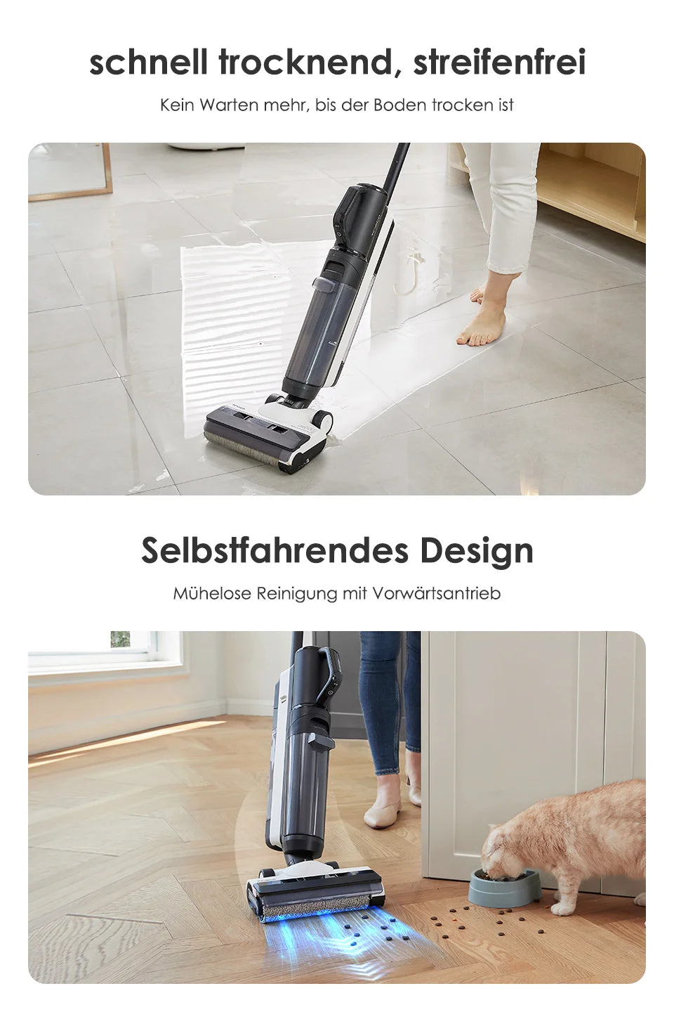 Tineco Floor One S5 Combo Smarter Nass-/Trockensauger mit iLoop-Technologie, 5-in-1 Nasssauger für Tierhaare, Hartböden, LED-Display, Wi-Fi