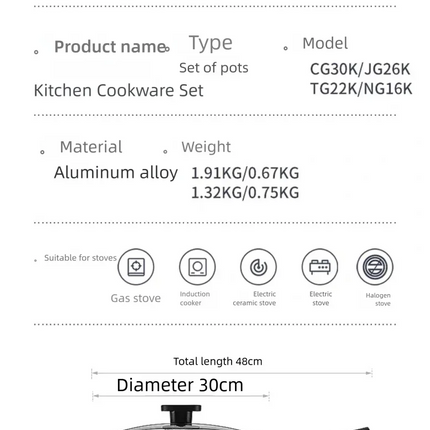 Non-stick Pan Granite Stone Coating Frying Pan Omelette Pan Die-cast Aluminium Onion Soup Pot Work Pot Kitchen Cookware (Blue)