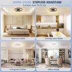 Ventilatore da Soffitto Intelligente XINGOO Nordic con Luce e Telecomando, Decorazione per Camera da Letto, Ventilatore con Pale Invisibili