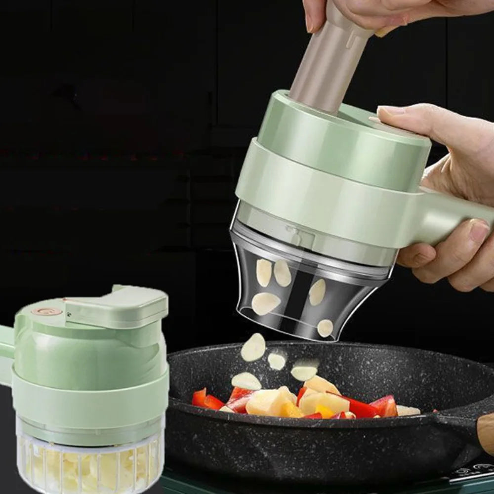4In1 Tagliaverdure Elettrico Set Tenuto In Mano Elettrico Portatile Aglio Masher Cibo Chopper Tritacarne Macchina Buccia di Frutta Fetta