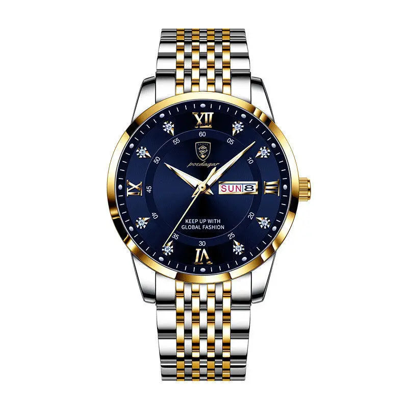 Herrenuhr, wasserdicht, mit Doppelkalender, Nachtlicht, koreanische Ausgabe, modische Armbanduhr, Geburtstagsgeschenk für Männer, Überraschung