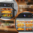 Friggitrice ad Aria EMPHSISM AFTO-2307DT 23L 2400W Doppia Zona Acciaio Inox