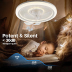 360 °   Ventilatore da Soffitto Rotante con Luce 220V, Dimmerabile Intelligente, 6 Velocità, Ventilatore Elettrico Decorativo per Casa, Camera da Letto, Balcone