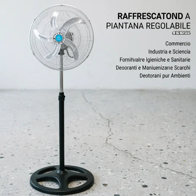 Höhenverstellbarer Standventilator mit 5 Flügeln, leise, oszillierend, großes Luftvolumen, für Zuhause, Schlafzimmer, Wohnzimmer