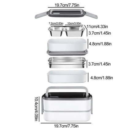 Lunch Box termico Lunch Box per pasto a 2 strati con manico Insalatiera resistente alle perdite per viaggi scolastici Lavoro all'aperto Campeggio
