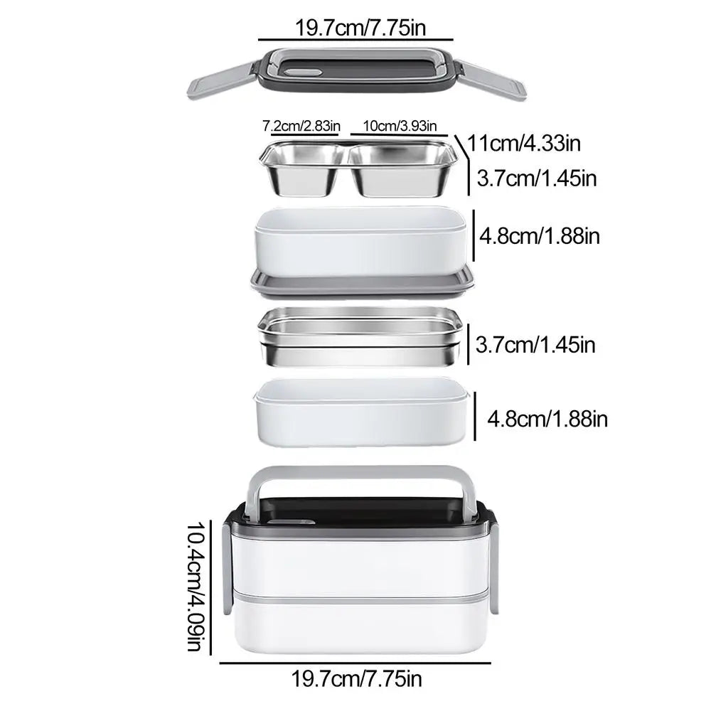 Lunch Box termico Lunch Box per pasto a 2 strati con manico Insalatiera resistente alle perdite per viaggi scolastici Lavoro all'aperto Campeggio