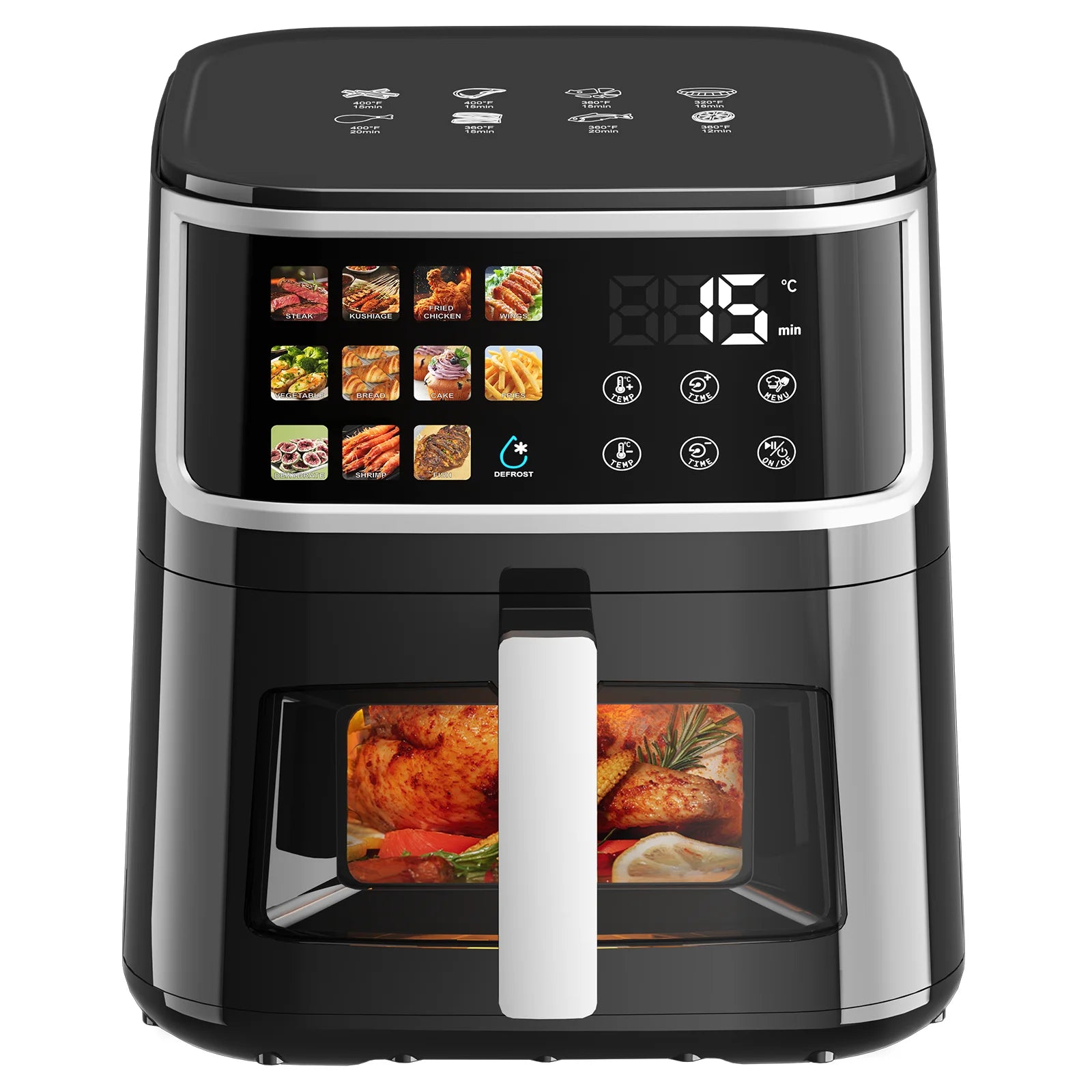 Patbrela Friggitrice ad Aria Senza Olio 8L con Schermo LED, 11 Funzioni, 1700W