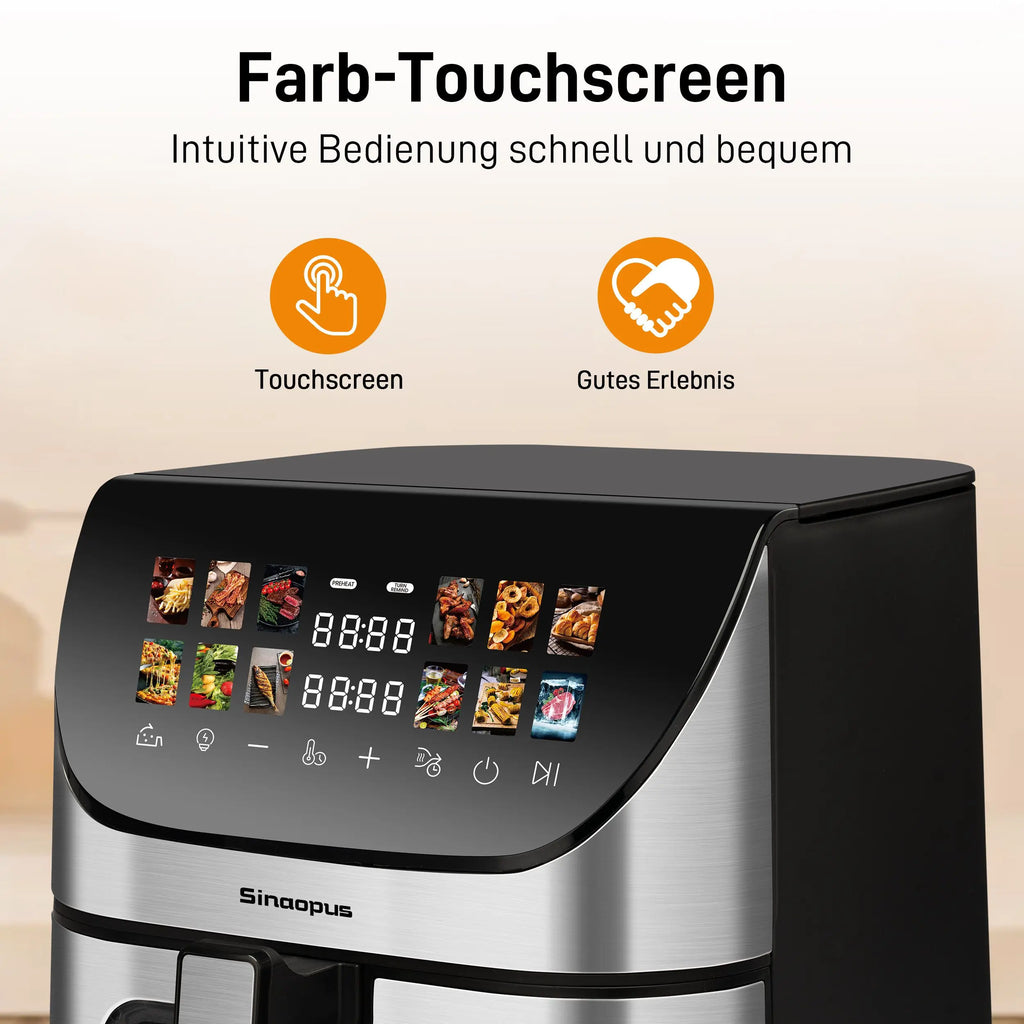Friggitrice ad Aria Calda 8.5L con Finestra di Visualizzazione e Display a Colori