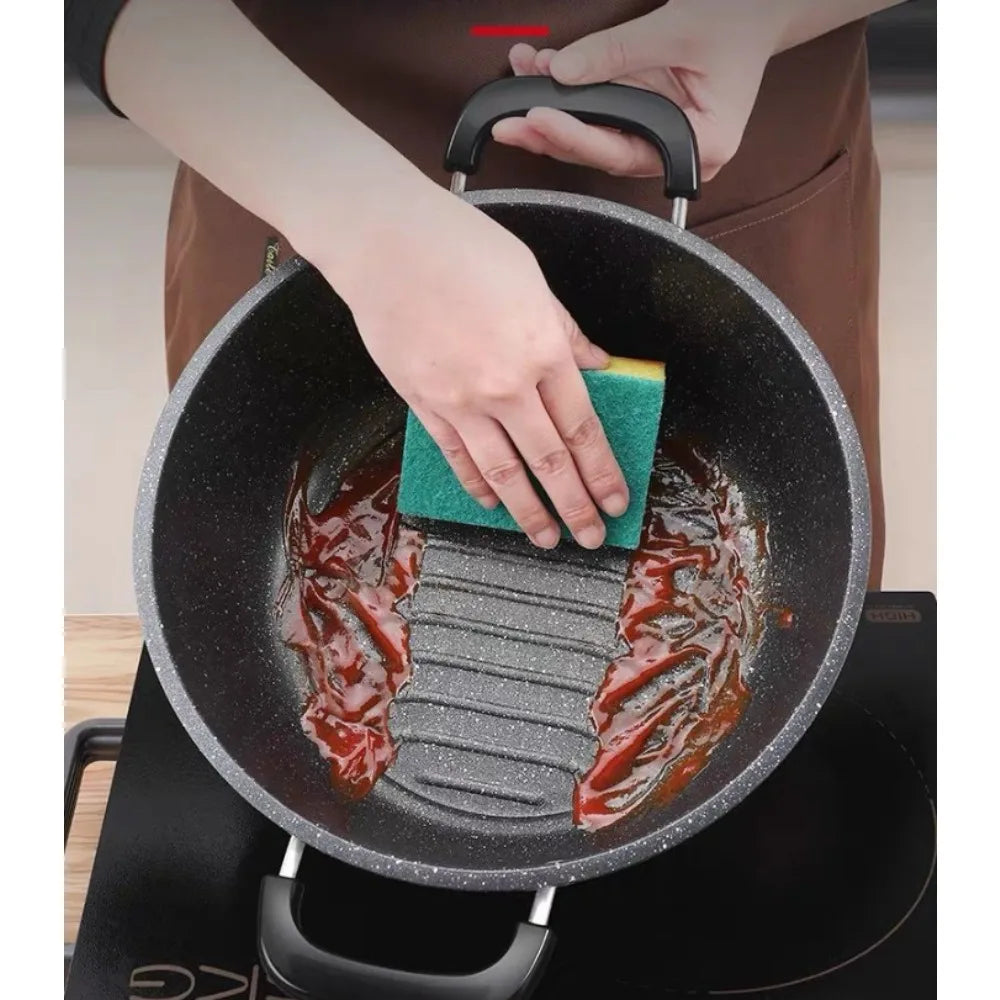 Maifan Steintopf Suppentopf Universelle Zwei-Ohr-Küchenutensilien Suppe mit Deckel Nudeltopf Induktionsherd GAS