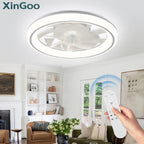 Ventilatore da Soffitto Intelligente con Telecomando e Luce Dimmerabile, Moderno per Camera da Letto, Silenzioso con LED