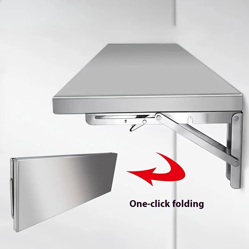 Mensola a muro in acciaio inossidabile: design pieghevole salvaspazio, resistente alla ruggine e facile da pulire, scaffale da cucina a 4 livelli