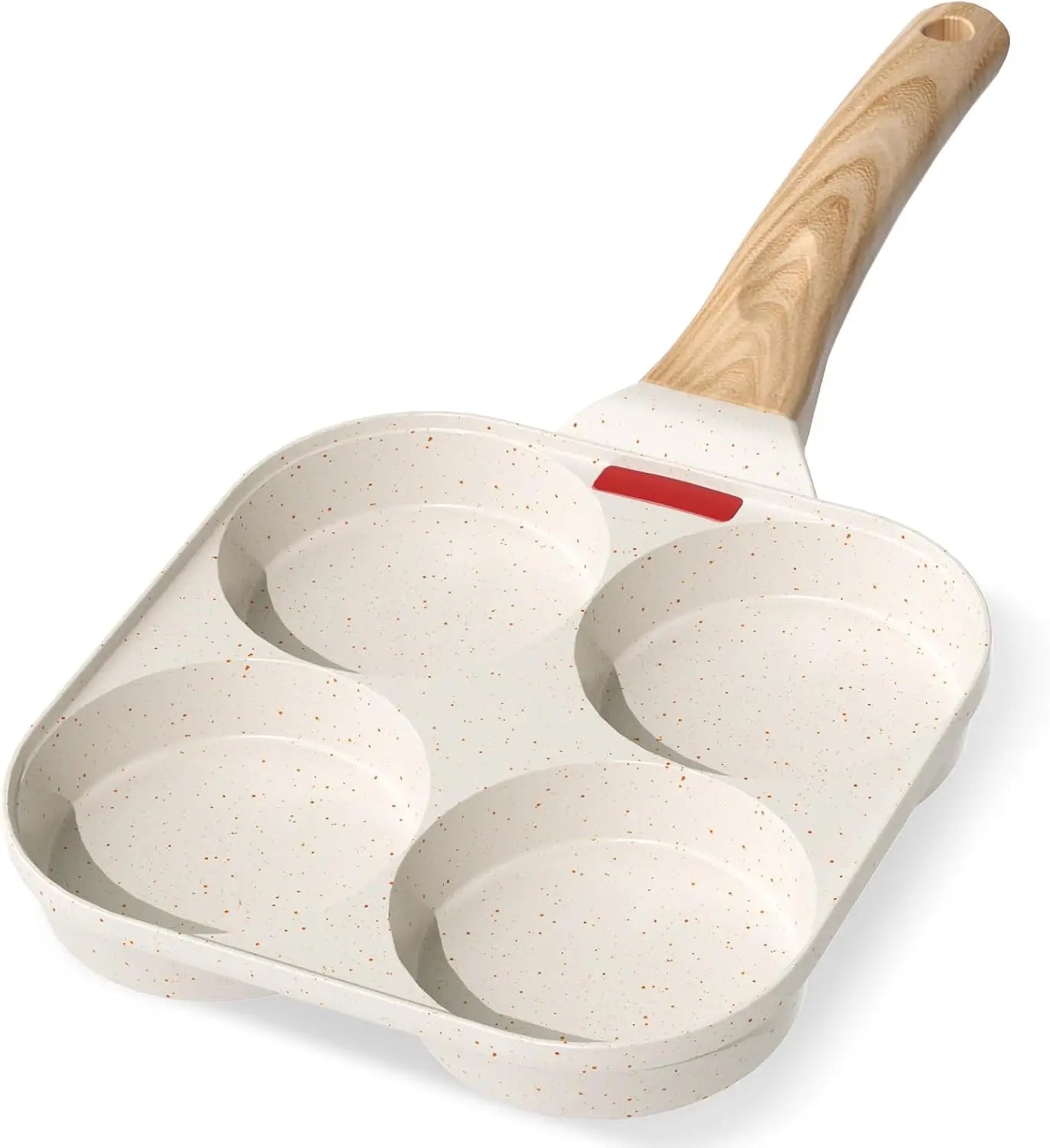 Padella a 4 Scomparti per Crêpes, Antiaderente per Uova, Padella in Alluminio Resistente con Manico
