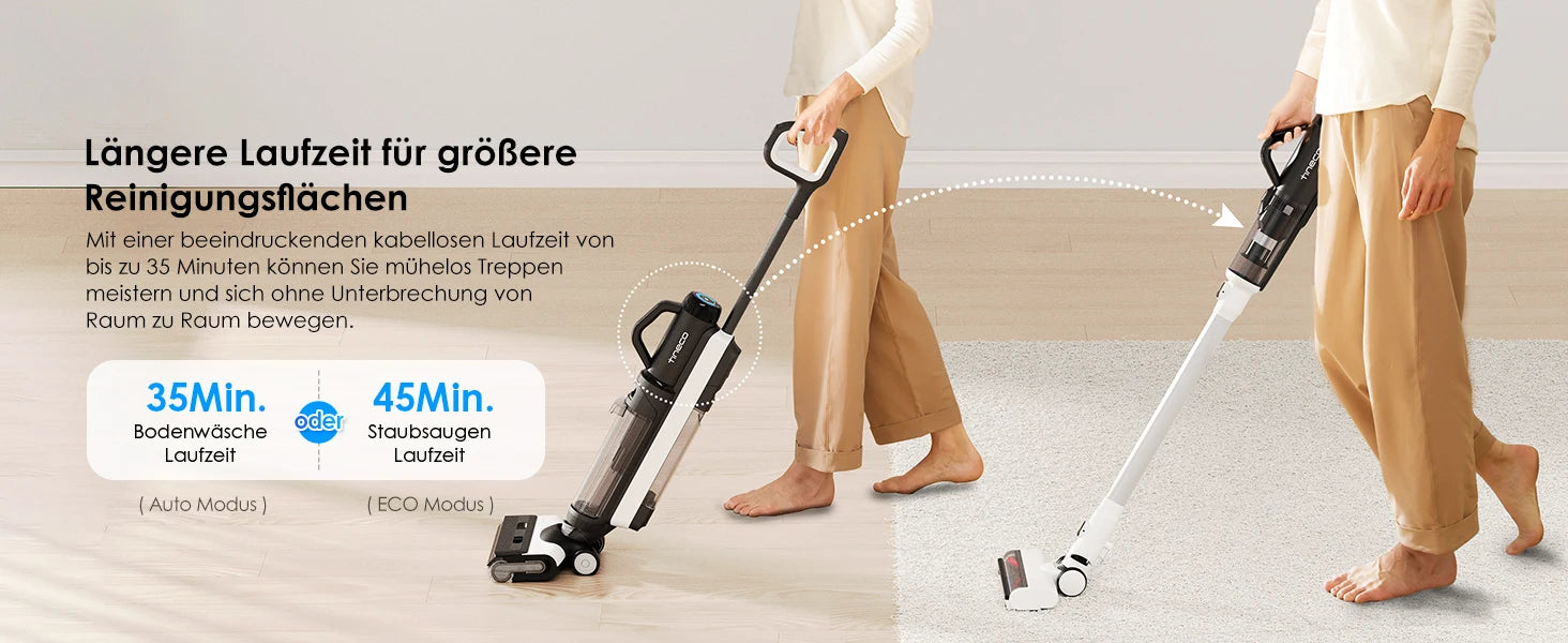 Tineco Floor One Switch S6 Staubsauger- und Wischroboter 5-in-1 mit Selbstreinigungsfunktion und doppelter rotierender Bürste für schnelle Reinigung
