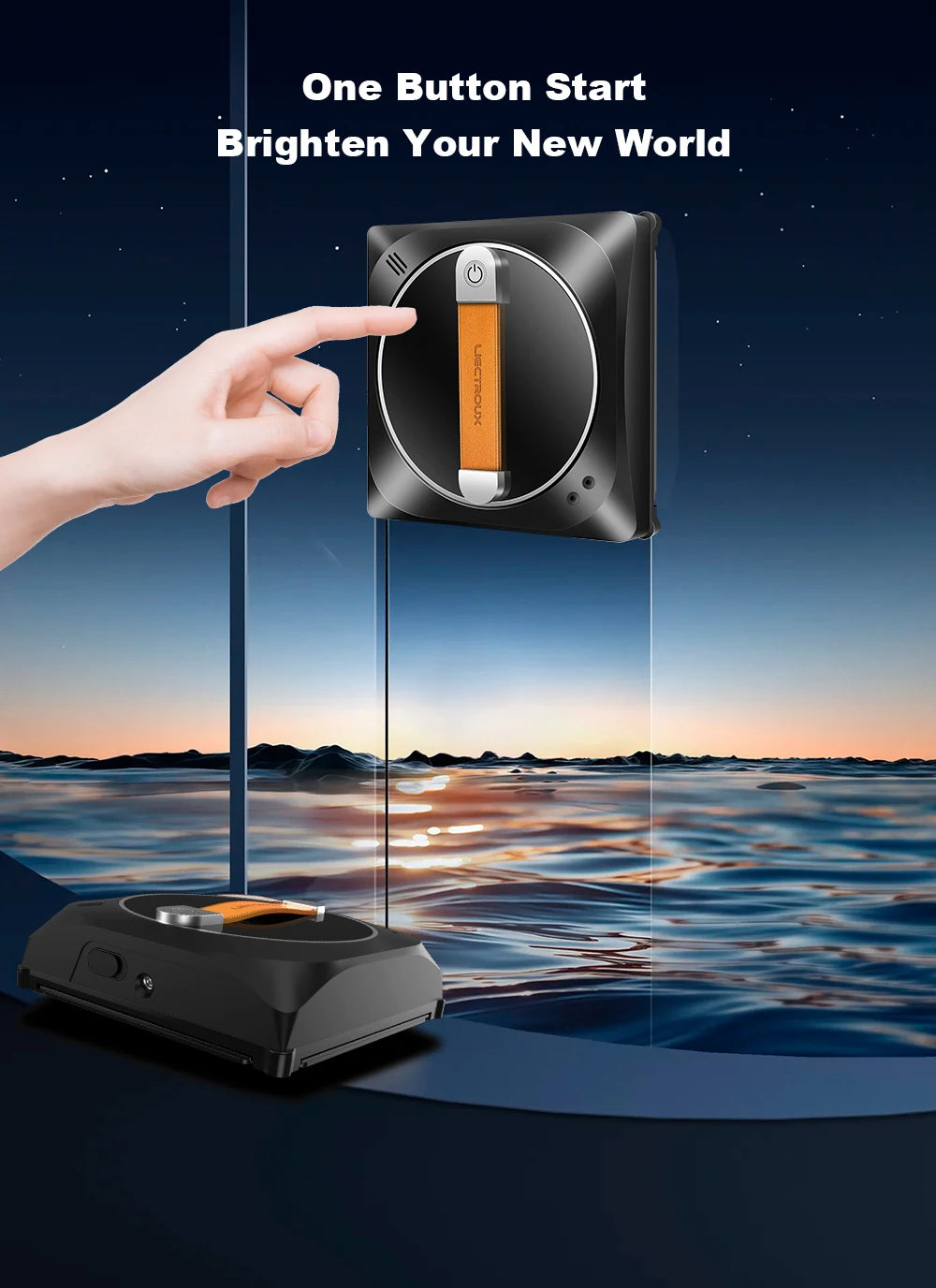 Liectroux YW910 Fensterroboter, Doppel-Wassersprühfunktion, Lasersensor, Fensterreinigungsroboter für die Hausreinigung, App- und Fernbedienung