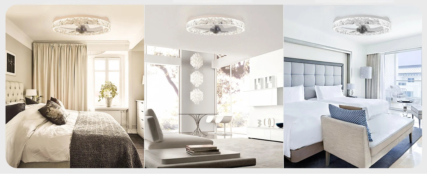 Ventilatore da Soffitto Intelligente XINGOO con Luce e Telecomando, Ventilatore Decorativo per Camera da Letto, Ventilatore a 6 Velocità con Luce LED Circolante