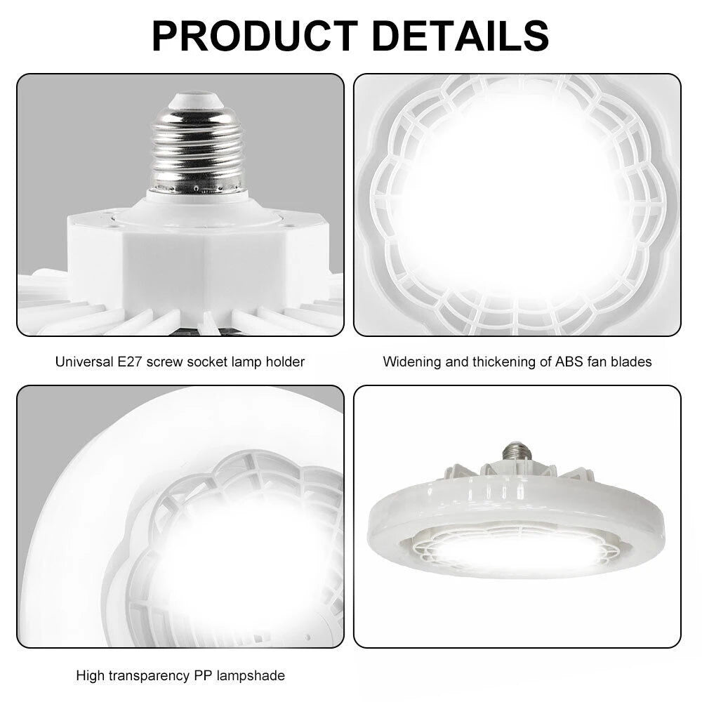 Ventilatore da soffitto estivo da 30W con luce, attacco E27, lampada LED con telecomando, velocità del vento regolabile, silenzioso per uso domestico