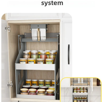 Space-Saving Pull-Down Shelf, Wall-Mounted Retractable Cabinet, Organizer Shelf, Kitchen Spice Racks, Multifunctional Kitchen Furniture