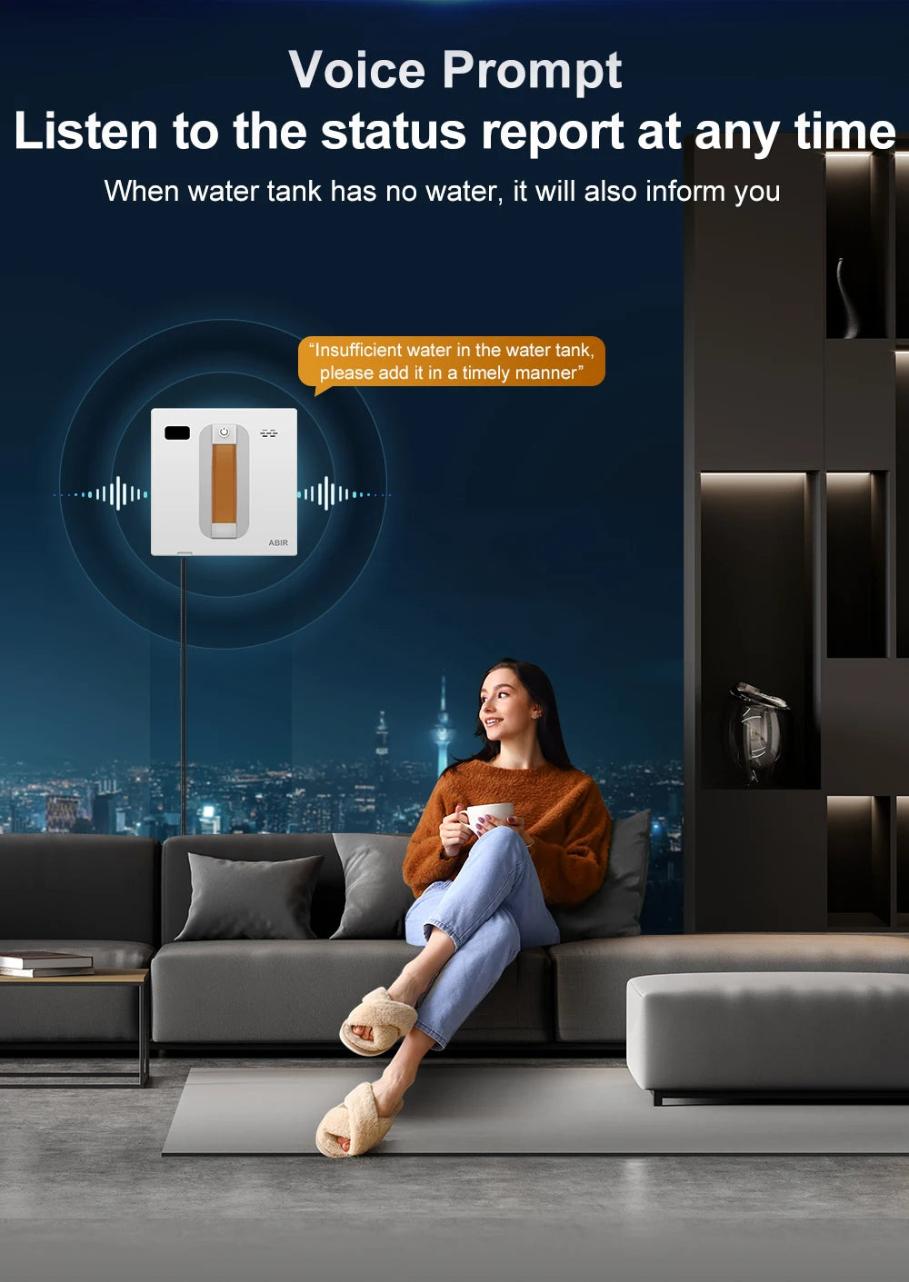 (Codice promozionale: HOT888)Robot Lavavetri ABIR WD8, Doppia Spruzzatura d'Acqua, Memoria Intelligente, Potente Aspirazione a Vuoto, Sensore Laser, Robot per la Pulizia delle Vetrate Domestiche, Controllo tramite APP.