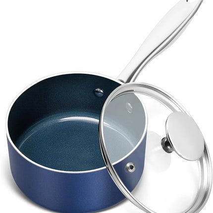 MICHELANGELO Set di pentole per salsa antiaderenti in alluminio Pentolino per latte per uso domestico con manico in acciaio inossidabile Pentola per zuppa Utensili da cucina