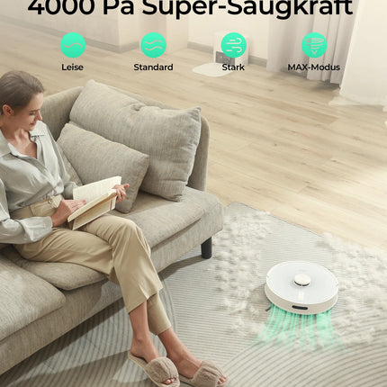Redkey R10 Robot Vacuum Cleaner, LiDAR Navigation, APP Control, 4000PA Suction, Smart Mopping, Floor and Carpet Cleaning Tool (1000W)