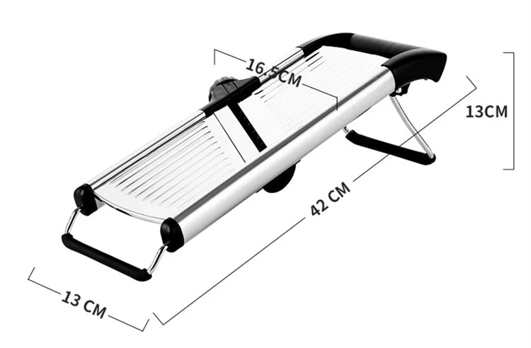 LMETJMA Einstellbarer Mandolinenhobel, Gemüseschneider aus Edelstahl, Kartoffel-, Tomaten-, Zwiebel-, Karottenschneider JT213