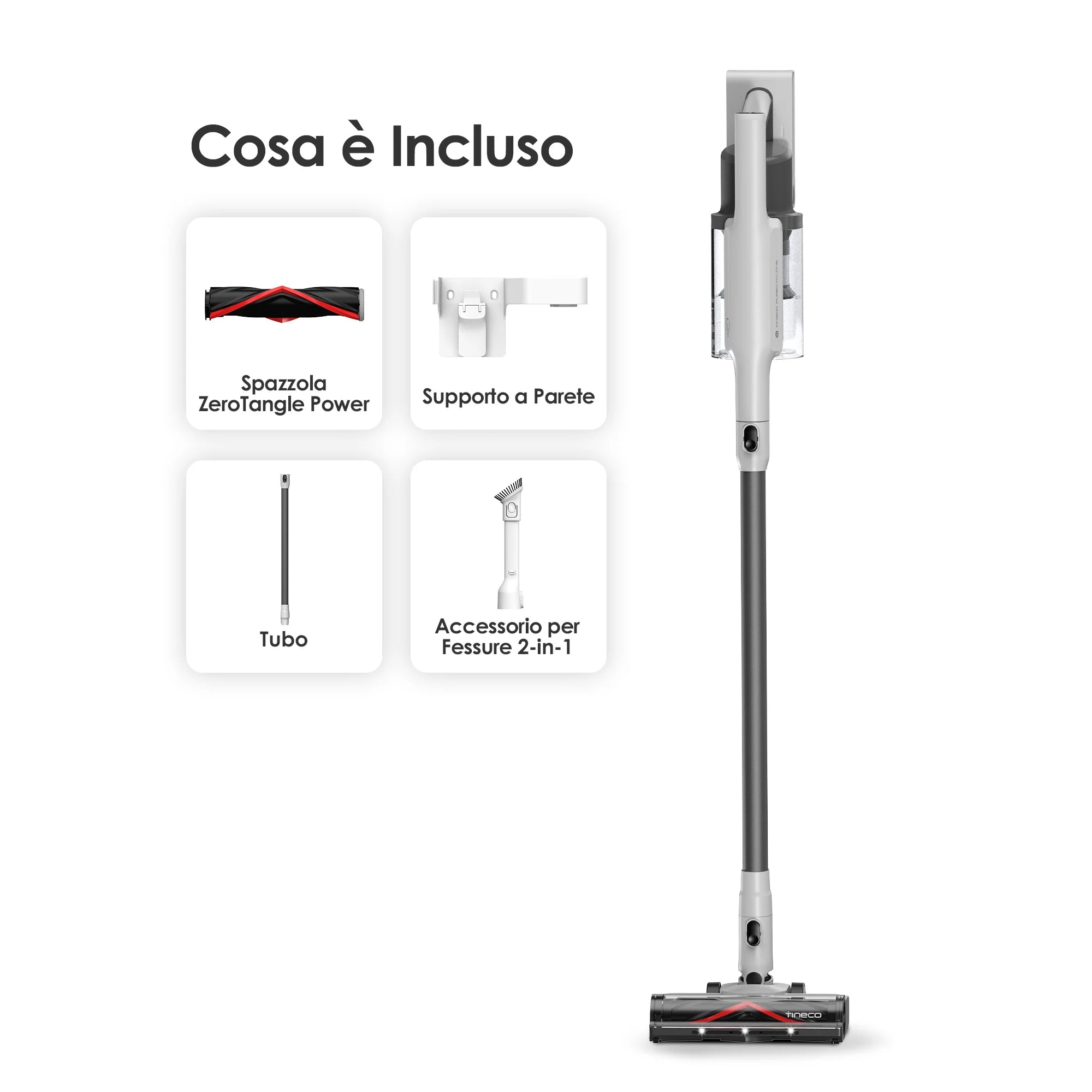 Tineco A30S, Akku-Staubsauger, 160 W Saugleistung, 60 Minuten Laufzeit, 1 L Staubbehälter, ZeroTangle-Bürste, PureCyclone-Technologie, LED-Licht