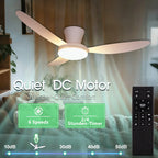 Ventilatore da Soffitto con Luce 42.91 Pollici, Motore DC Silenzioso a Risparmio Energetico, 3 Colori Variabili, 6 Velocità Regolabili, per Camera da Letto e Soggiorno