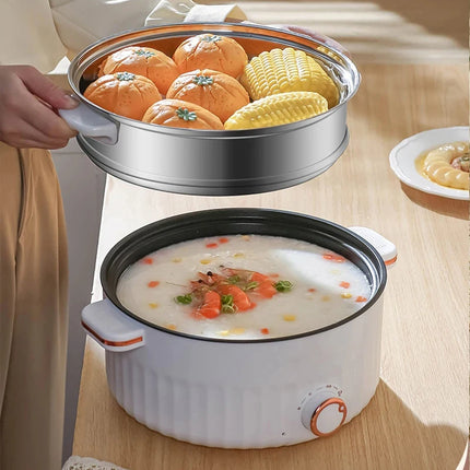 Portable Multifunction Electric Cooker Hot Pot Double Layer Household Mini Non-Stick Pots for Kitchen and Home Appliances