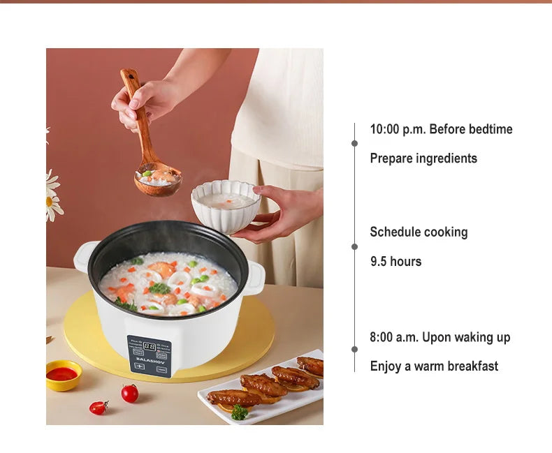 Multi-Kocher 220V Tragbarer Ein-/Doppelschicht-Elektrotopf 1,7L Antihaft-Heimküchentopf für Ramen, Knödel, Haferflocken