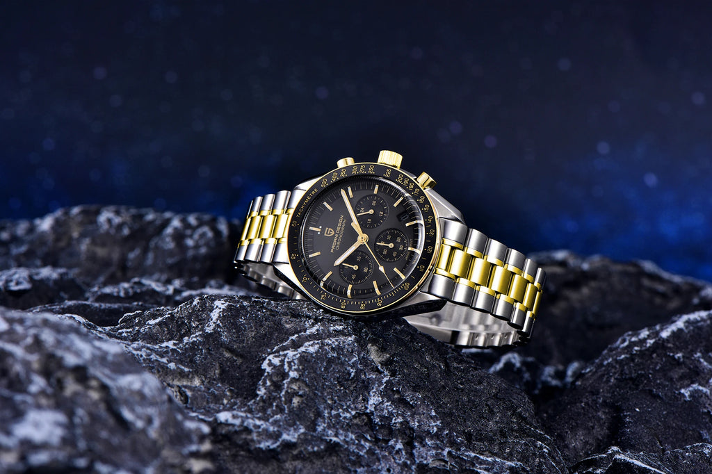 PAGANI DESIGN Orologio da Polso al Quarzo con Vetro Zaffiro, Cronografo Sportivo Impermeabile 10 Bar, Acciaio Inossidabile 316L
