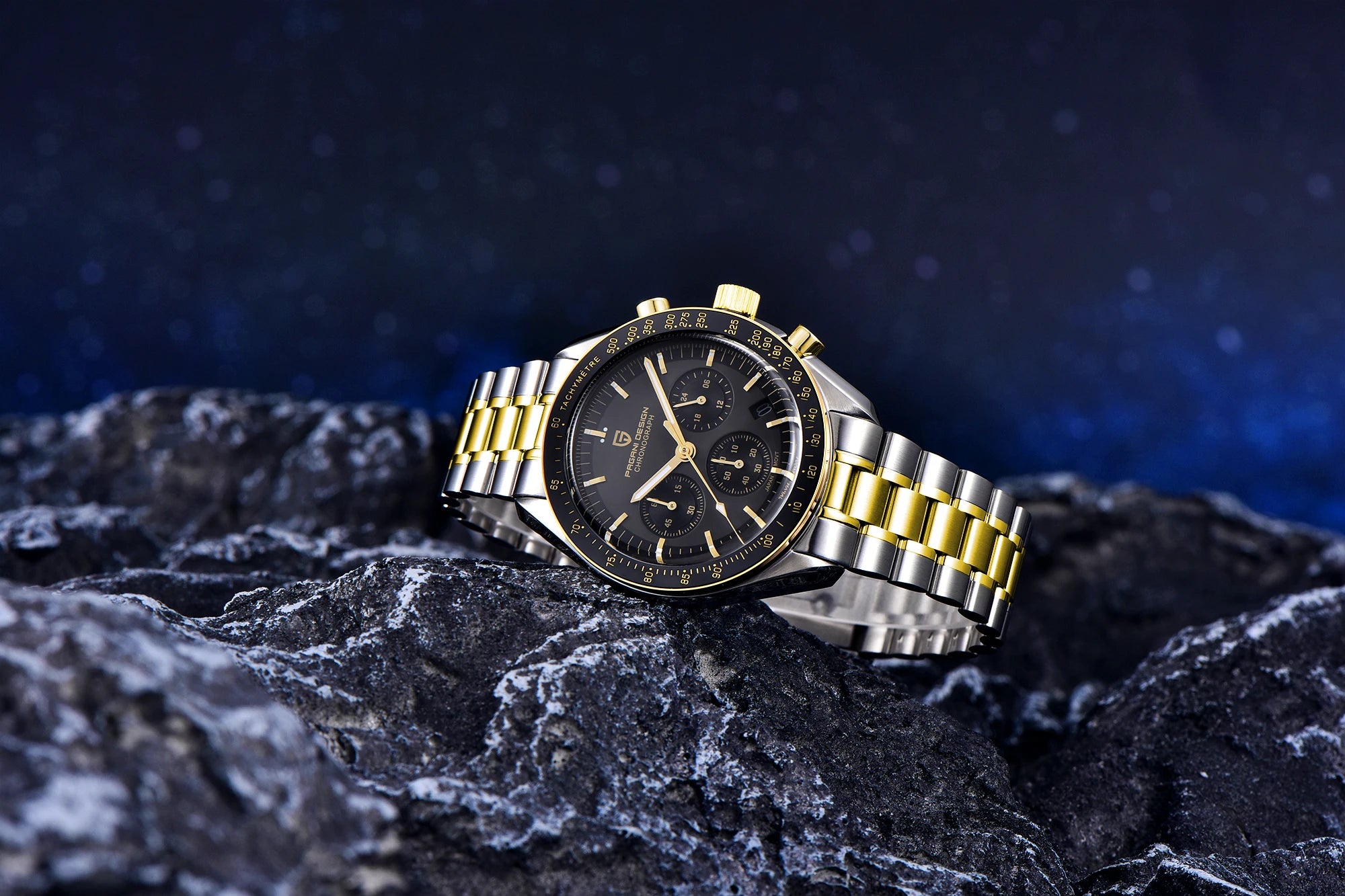 PAGANI DESIGN Orologio da Polso al Quarzo con Vetro Zaffiro, Cronografo Sportivo Impermeabile 10 Bar, Acciaio Inossidabile 316L