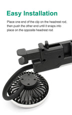 Ventilatore di raffreddamento per sedile auto EAFC a 3 velocità, ricarica USB, doppia testa, illuminazione LED, rotazione a 360 gradi, raffreddatore per il collo, per uso domestico e viaggi