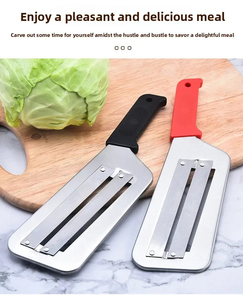 Affettatrice per Verdure in Acciaio Inox, Utensile Multifunzione per Tagliare e Sminuzzare Cavolo, Lattuga, Carote e Cipolle per Preparazione in Cucina