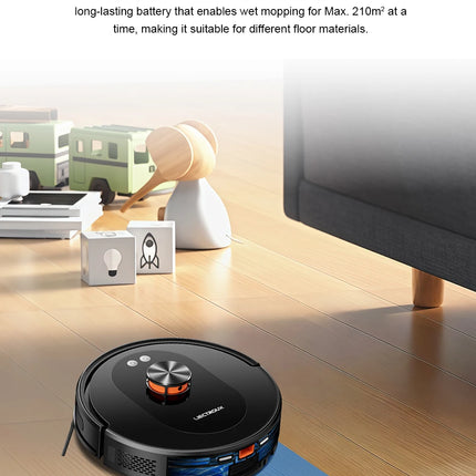 Liectroux T9 Robot Vacuum and Mop with LDS Navigation, 6500Pa Powerful Suction, Auto-Empty Station, Multi-Floor Mapping, Carpet Boost, Tangle-Free Brushes, 2.4/5GHz WiFi