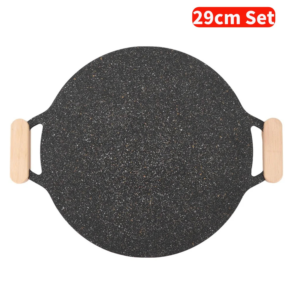 Backformen antihaftbeschichtete Pfannen zum Braten Pfanne runder Induktionsherd für Outdoor-Camping Küche Backutensilien Haushaltswerkzeuge