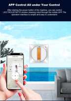 Liectroux YW710 Fensterputzroboter, Doppelte Wassersprühfunktion, Intelligenter Speicher, Starke Vakuumsaugung, Lasersensor, Fensterputzroboter für den Haushalt, APP-Steuerung
