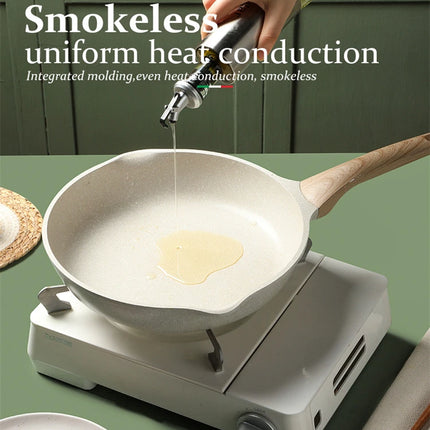 DONNOR Padella con coperchio, padella antiaderente a induzione, padella per uova in granito, padelle per frittata con manico resistente al calore JT280