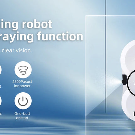 DIVEDEER Window Cleaner Robot with Smart Water Spray High Suction Electric Window Vacuum Double-Sided Glass Cleaner