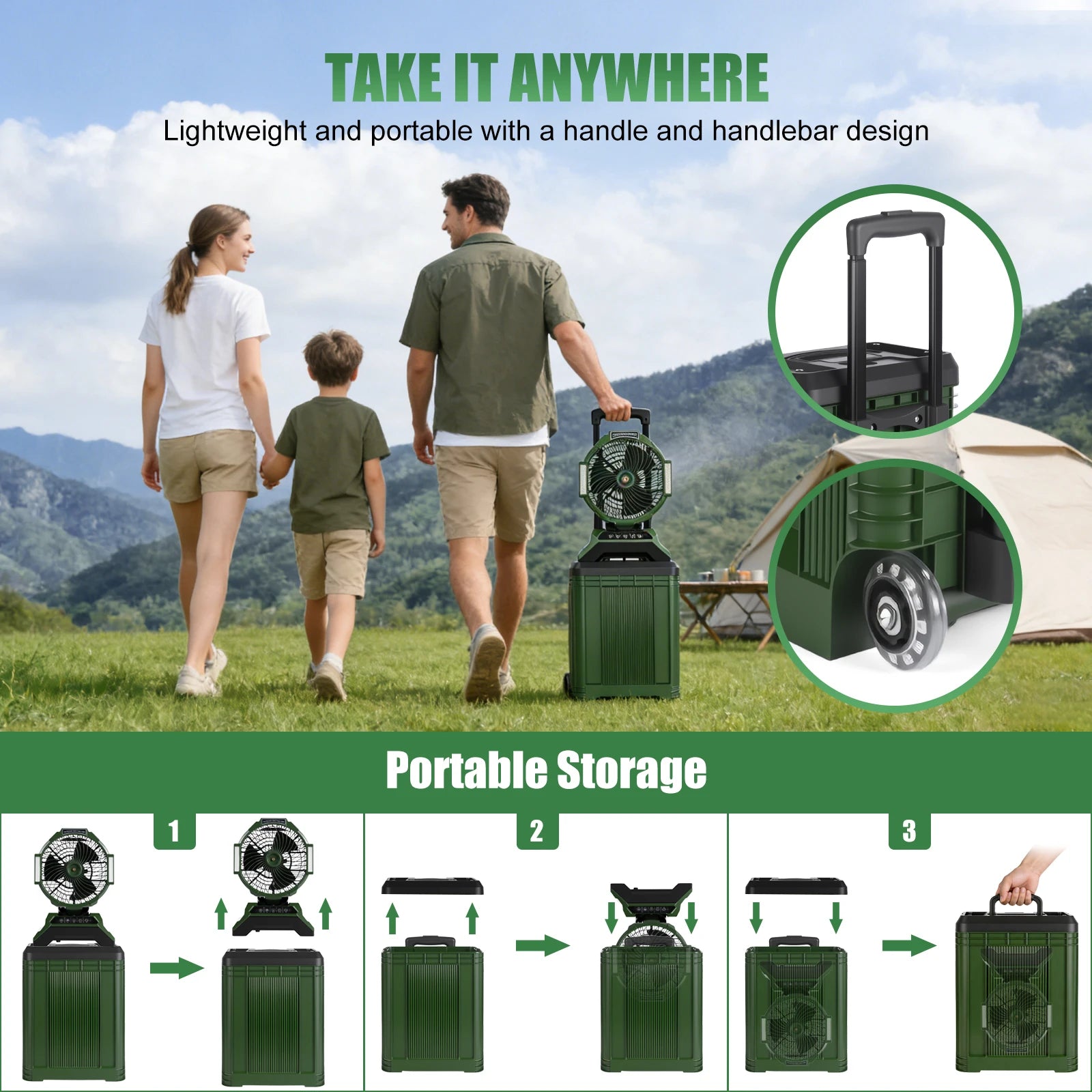 Condizionatore d'aria mobile 3 in 1: raffreddamento, deumidificazione e ventilazione; 2 livelli di velocità del ventilatore; modalità sleep; funzionamento silenzioso a 55 dB