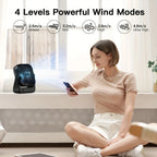 Mini ventilatore portatile USB da tavolo, flusso d'aria potente e funzionamento silenzioso, 4 velocità, vento a 180° ° Ventilatori da terra girevoli per la casa