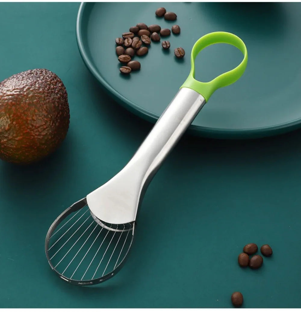 2-in-1 Avocado-Messer aus Edelstahl, Avocado-Schneider, Kiwi-Schälmesser, Salatschneider, Schäler, Küchen-Gadgets, Obst- und Gemüsewerkzeuge