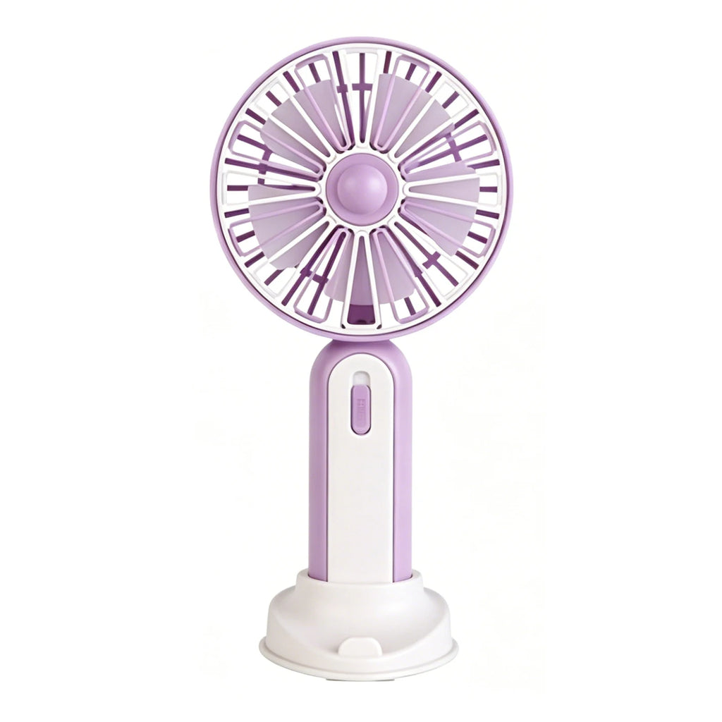Mini ventilatore portatile con ricarica USB, ventilatore da tavolo, ventilatore portatile con luce ambientale integrata, tre livelli di velocità, per ufficio, viaggi, trucco, campeggio, pendolarismo all'aperto