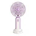 Mini ventilatore portatile con ricarica USB, ventilatore da tavolo, ventilatore portatile con luce ambientale integrata, tre livelli di velocità, per ufficio, viaggi, trucco, campeggio, pendolarismo all'aperto