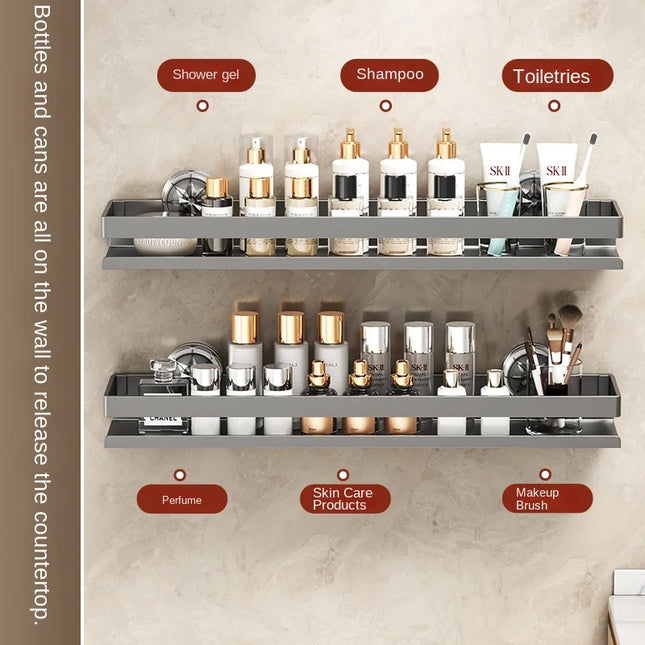 Kitchen storage with suction cup, wall-mounted condiment bottle rack, multifunctional spice rack, no drilling required