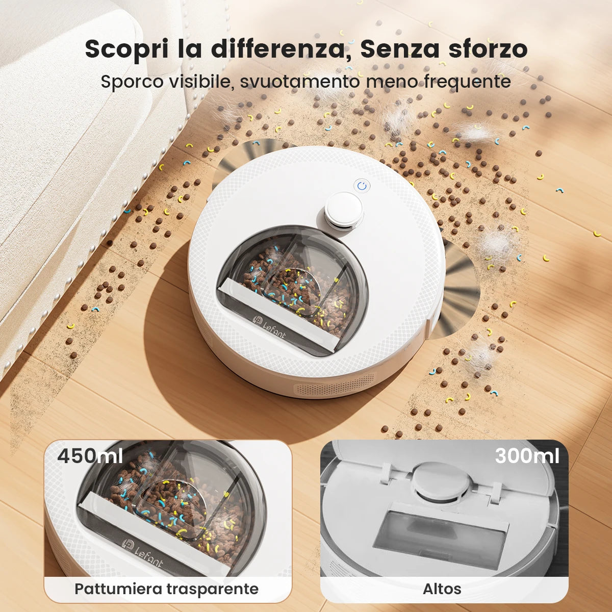 LEFANT M330 Pro M330S Saugroboter mit Mapping, dToF-Navigation, PSD-Hindernisvermeidungssystem, 5000Pa Saugkraft, Alexa/APP/WiFi