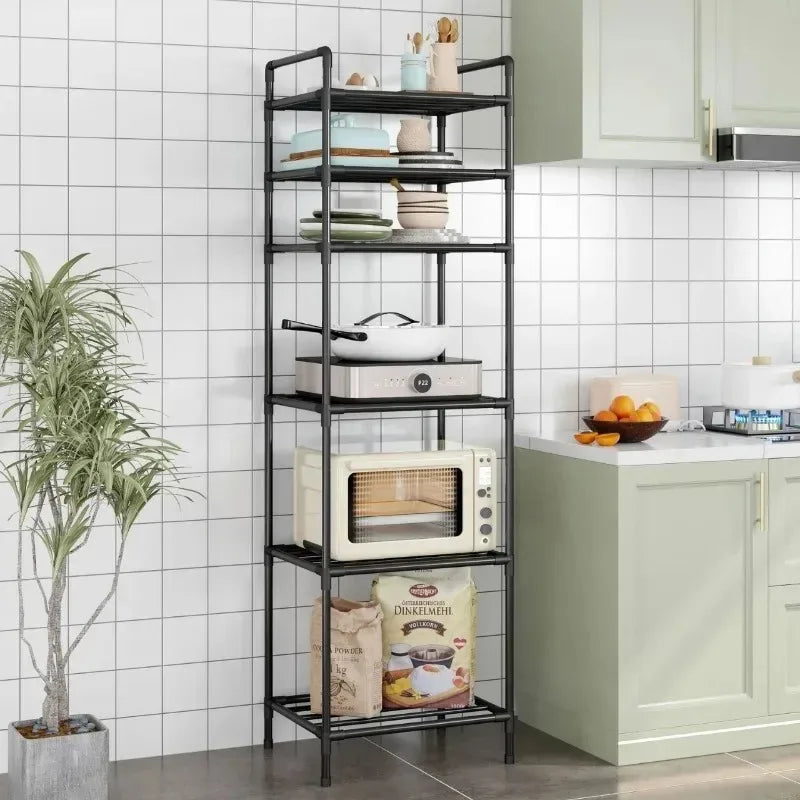 Scaffale da pavimento multistrato da cucina, scaffale da parete integrato rimovibile per uso domestico